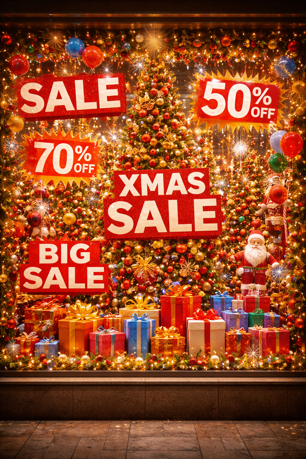 Wyprzedaże, nadmiar dekoracji świątecznych, intensywny marketing świąteczny,